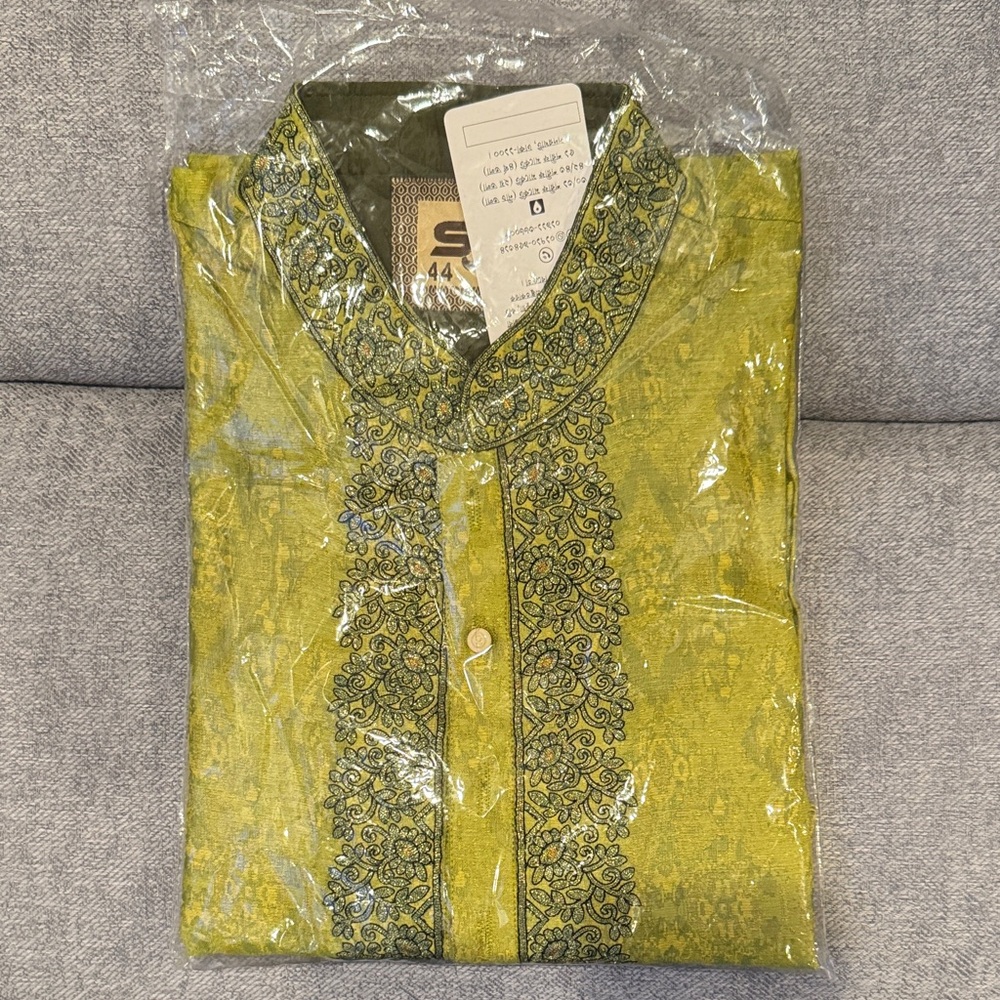 Green Embroidered Kurta
